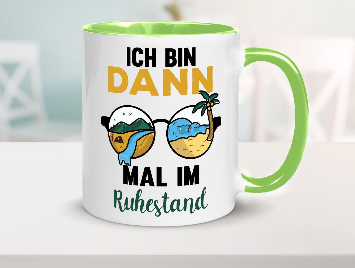 Bin dann mal im Ruhestand | Sonnenbrille Palme Meer lustig Jubiläum Geschenk