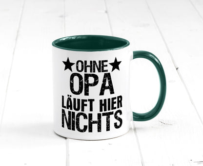 Ohne Opa läuft hier nichts | Sterne Geschenkidee Familie Humor Tasse