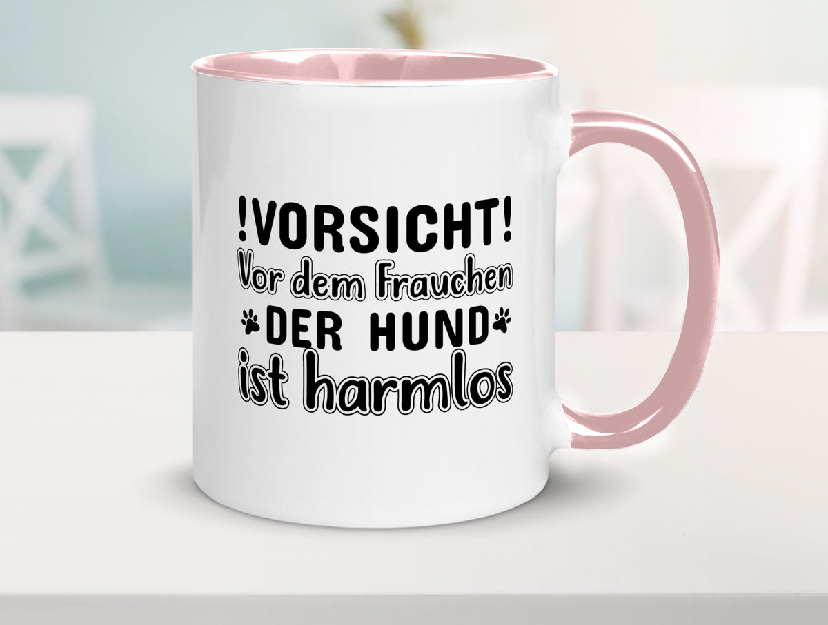 Vorsicht vor dem Frauchen | Hundebesitzerin Pfoten Geschenkidee Tierliebhaber Tasse