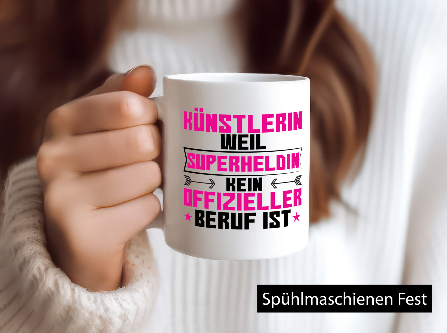 Superheldin Künstlerin| Spruch lustig | Kunst Humor Geschenkidee Tasse