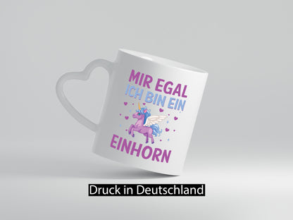 Mir egal, ich bin ein Einhorn| Herzen Geschenkidee Humor Tasse
