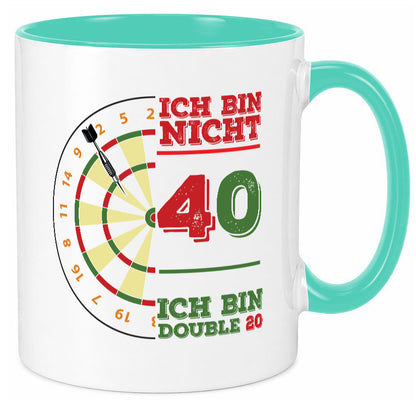 Ich bin nicht 40 double 80 | Dart spieler Geschenkidee Humor Tasse