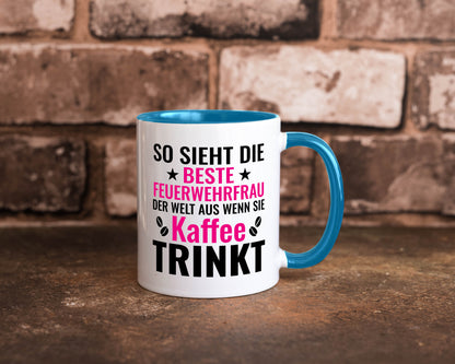 Kaffee trinkt: Feuerwehrfrau | Feuerwehr Geschenkidee Humor Tasse