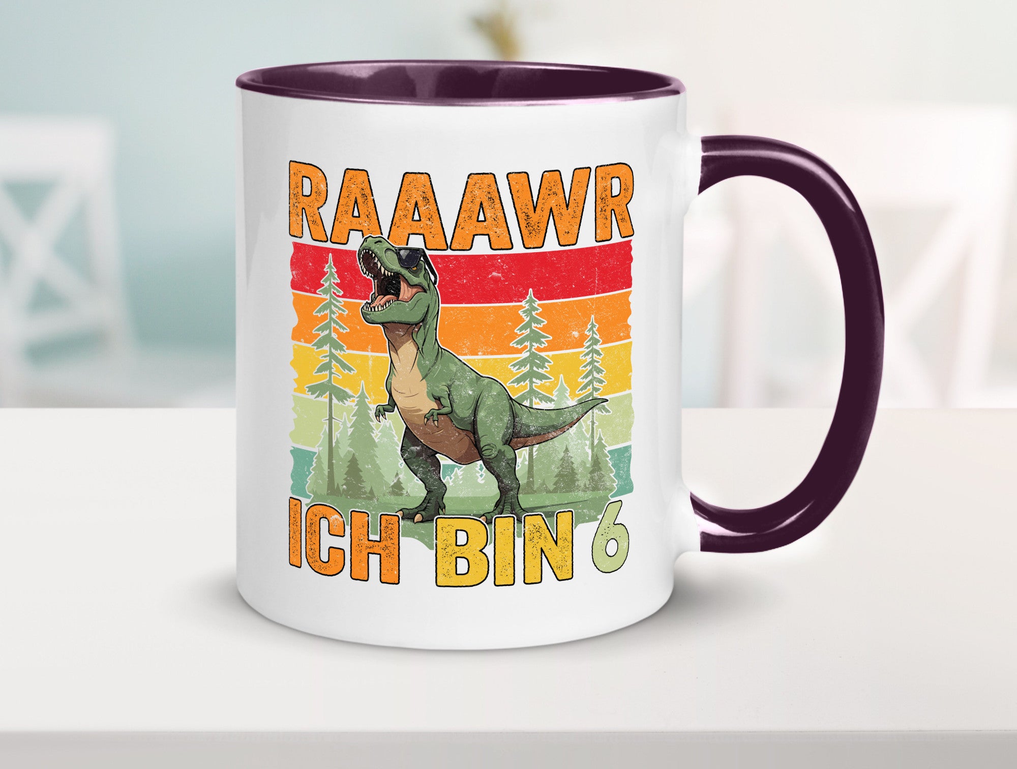 6. Geburtstag | 6 Jahre rarrrr ich bin Dinosaurier Humor Geschenkidee Tasse