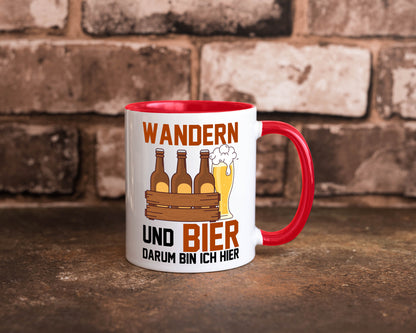 Wandern und Bier darum bin ich hier | Bierkasten lustiger Spruch Geschenk Humor