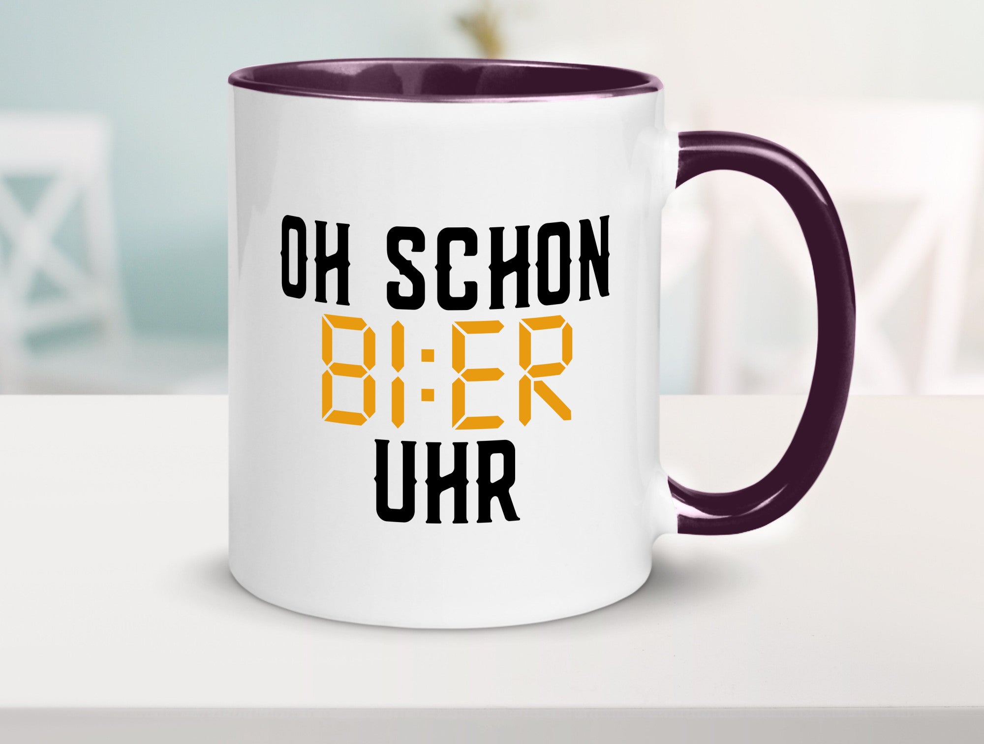 Oh schon Bier Uhr | Biertrinker Party Feiern Pils Humor Geschenkidee Tasse