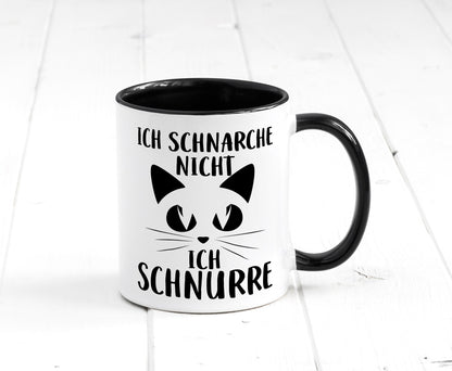 Nicht schnarchen, schnurren | Katze Schnurrhaare Augen Geschenkidee Tasse