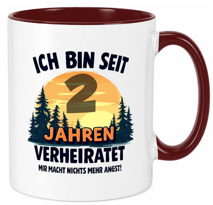 Ich bin Verheiratet | 2. Hochzeitstag Ehepaar lustiger Spruch Geschenk Humor Tasse