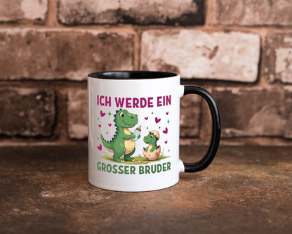 Ich werde ein Großer Bruder | Dino Dinosaurier lustiger Spruch Geschenk Humor Tasse