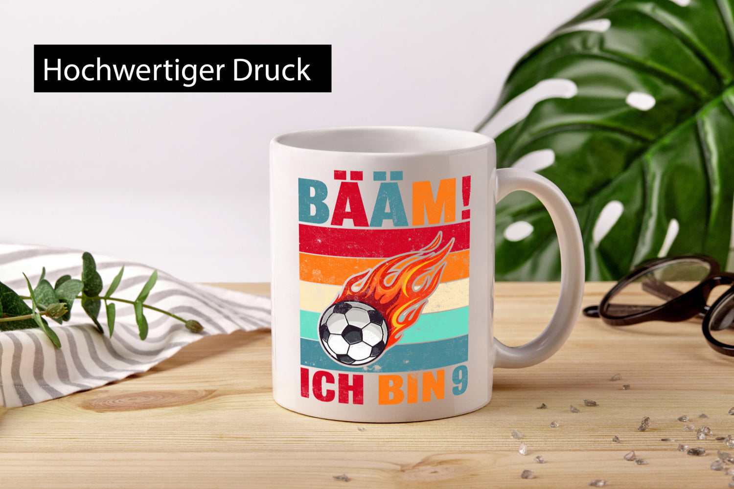 9. Geburtstag | Bääm ich bin 9 Fußball Geschenkidee Humor Tasse