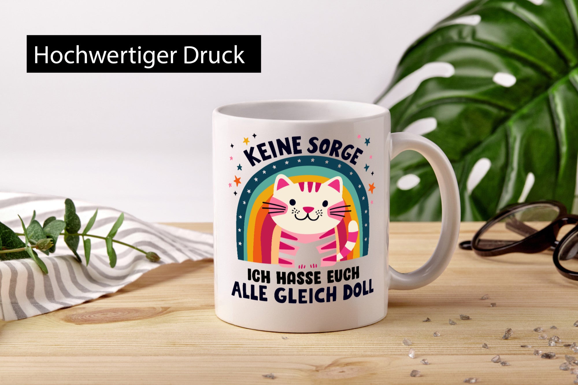 Ich hasse euch alle gleich doll | Katze Sarkasmus lustig Tierliebhaber Humor