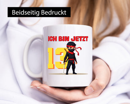 13. Geburtstag | 13 Jahre Ninja Kinder lustig Geschenkidee Geschenk Tasse