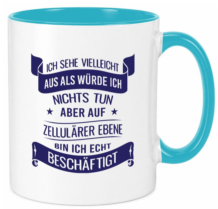 Sehe aus als würde ich nichts tun, bin beschäftigt | Sterne Geschenk Humor Tasse