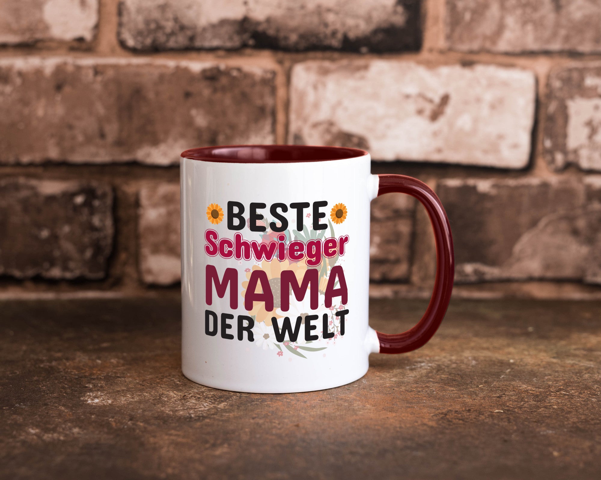 Beste Schwiegermama | Schwiegermutter Tasse Blumen Humor Familie Geschenkidee