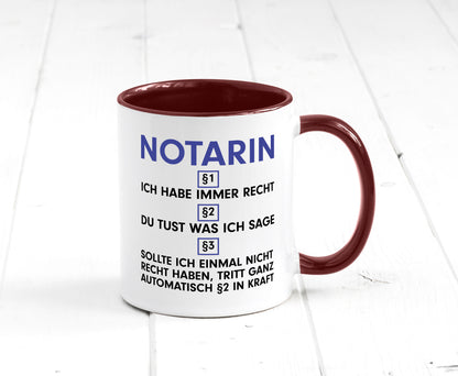 Ich habe immer Recht Notarin | Juristin v2 lustiger Spruch Geschenk Humor