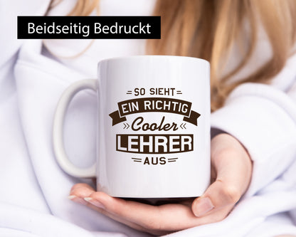 Cooler Lehrer | Pfeile Striche lustig Humor Geschenkidee Geschenk Tasse