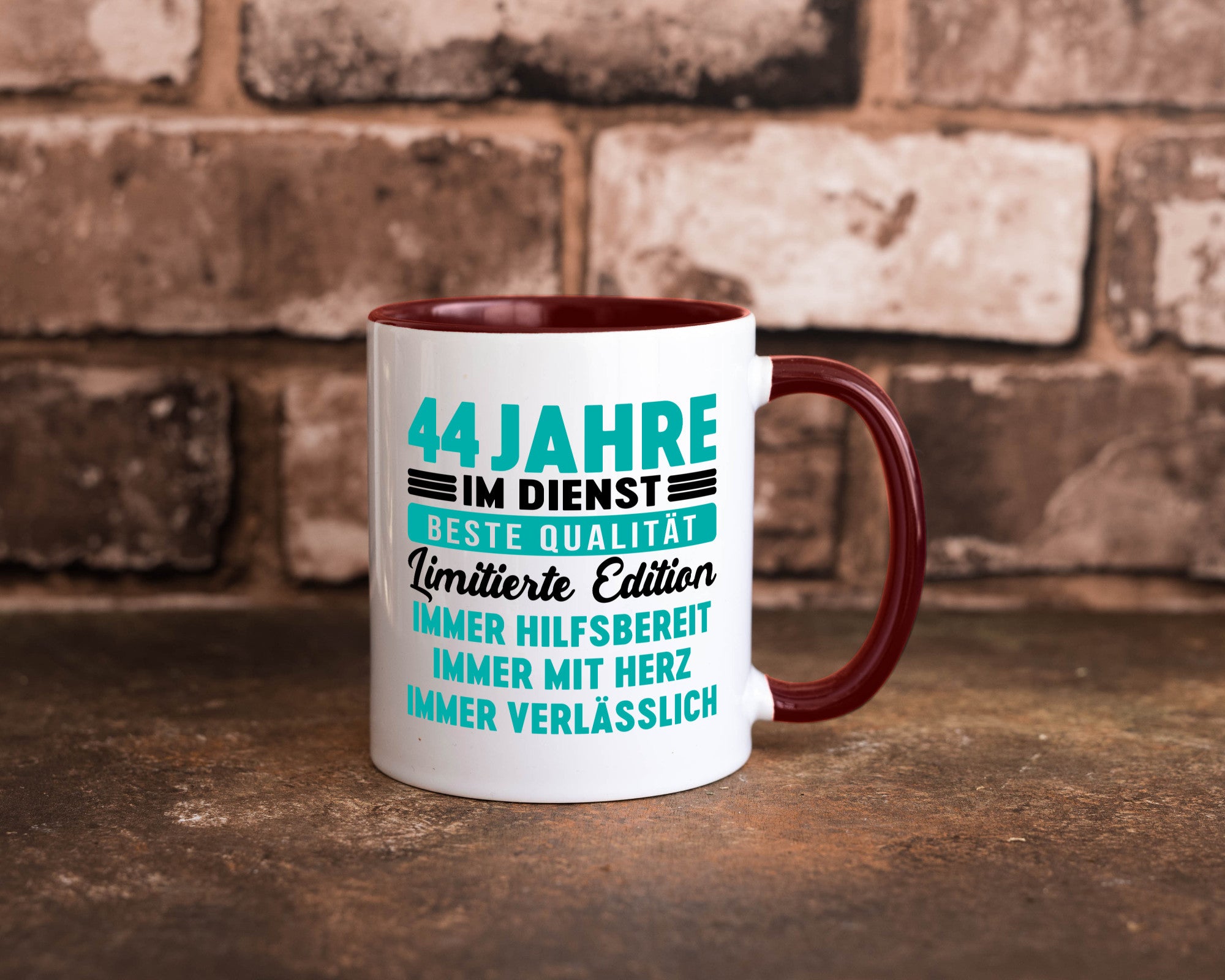 44 Jahre im Dienst | Jubiläum Arbeit v5 lustig Kollegen Büro Geschenk Tasse