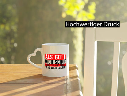 Als Gott mich schuf grinste er | lustiger Spruch Freunde Geschenk Humor