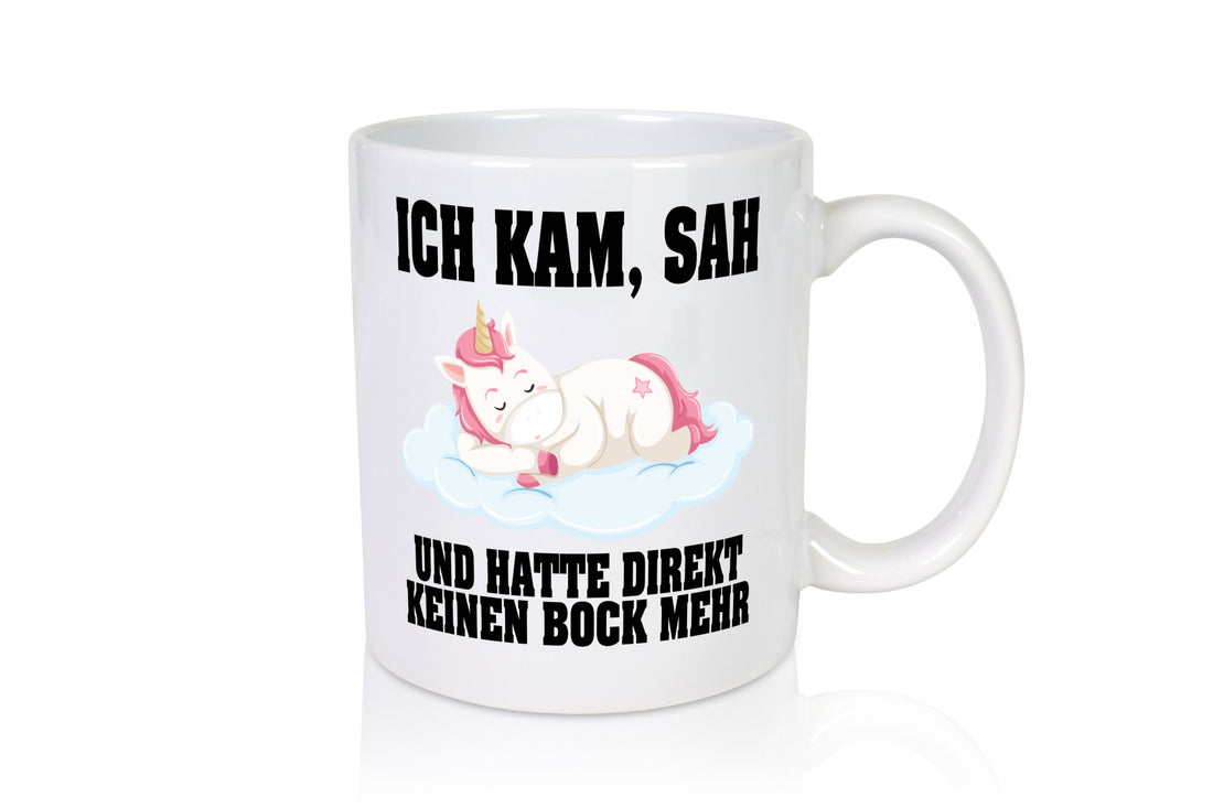 Ich kam, sah hatte direkt keinen Bock | Einhorn Schlafen lustiger Spruch