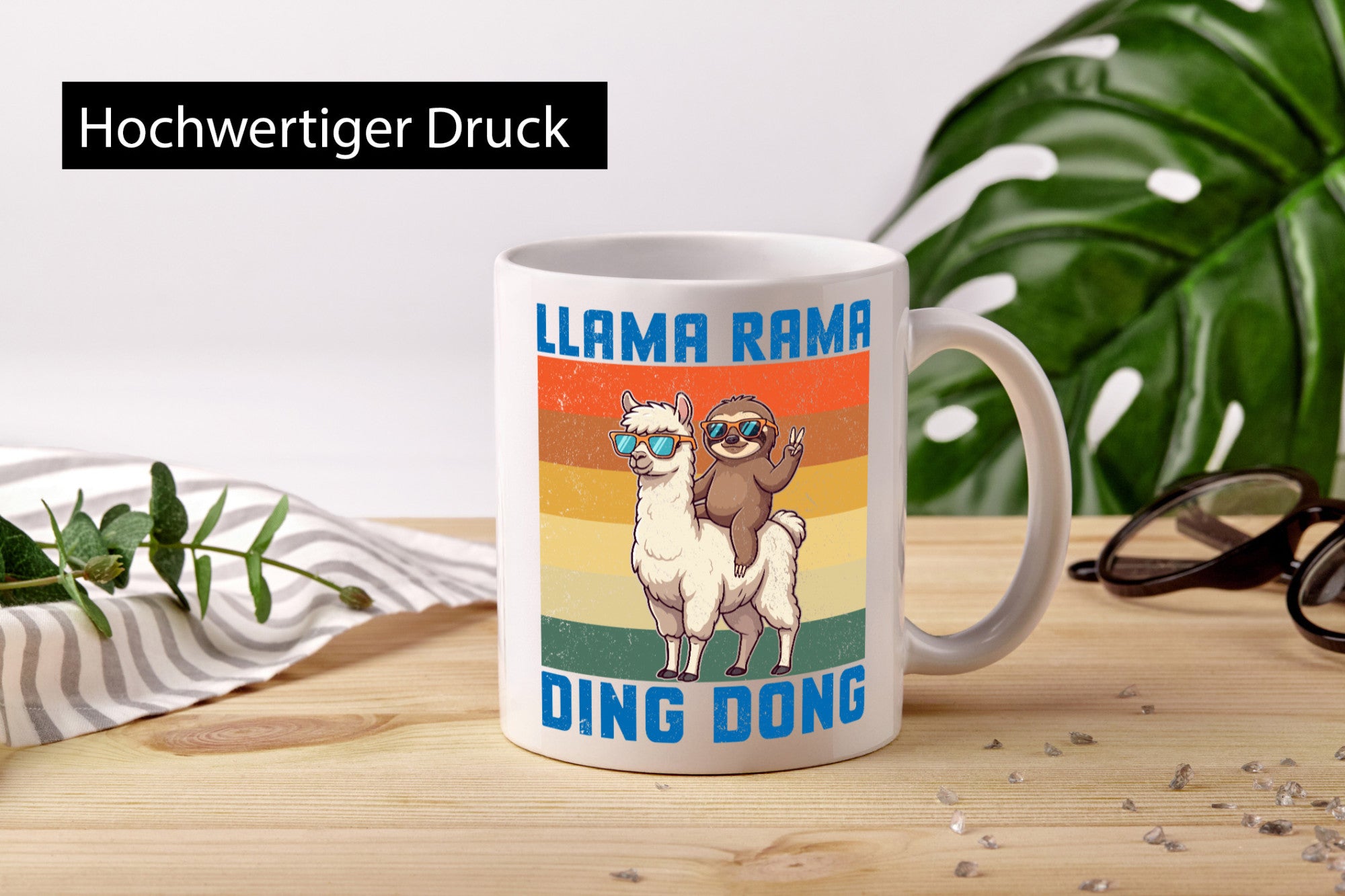 Lama rama ding dong | Faultier lustiger Spruch Geschenk Tierliebhaber Humor
