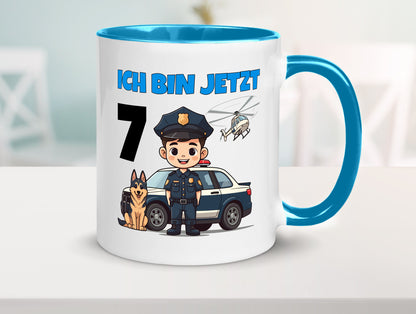 7. Geburtstag | 7 Jahre Polizei Kind Polizeiauto Humor Geschenkidee Tasse