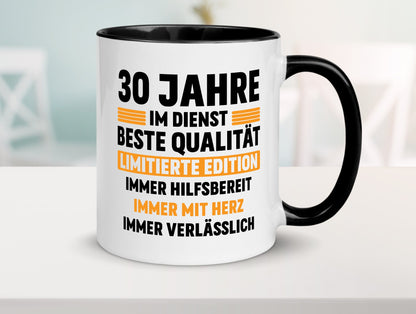 30 Jahre im Dienst | Jubiläum Arbeit v2 Geschenk Kollegen Büro lustiger Spruch Tasse