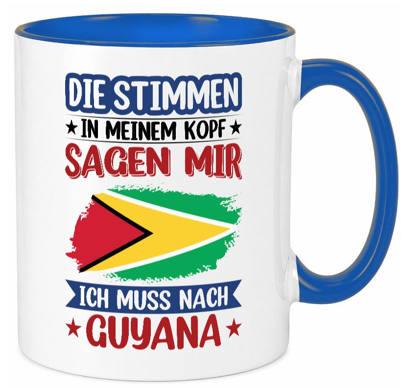 Guyana | Urlaub Stimmen in meinem Kopf Traumland lustig Humor Geschenkidee Tasse