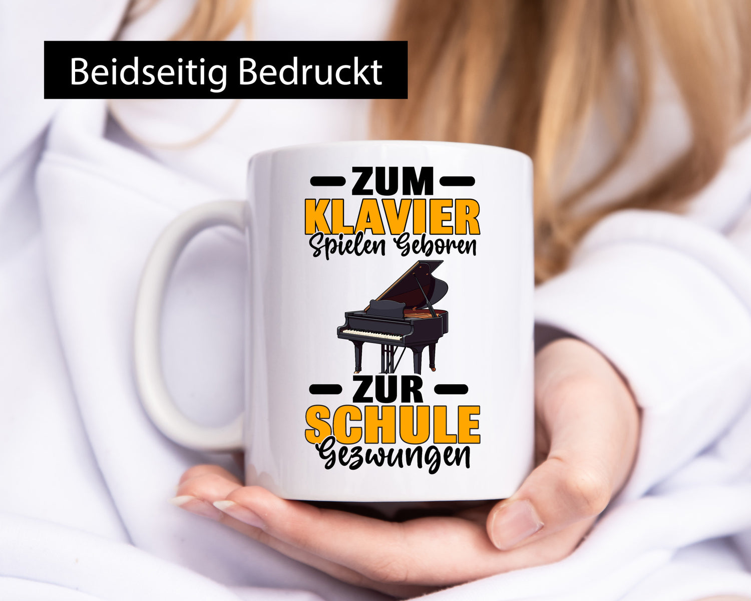 Zum Klavier spielen geboren zur Schule gezwungen v2 lustiger Spruch Geschenk