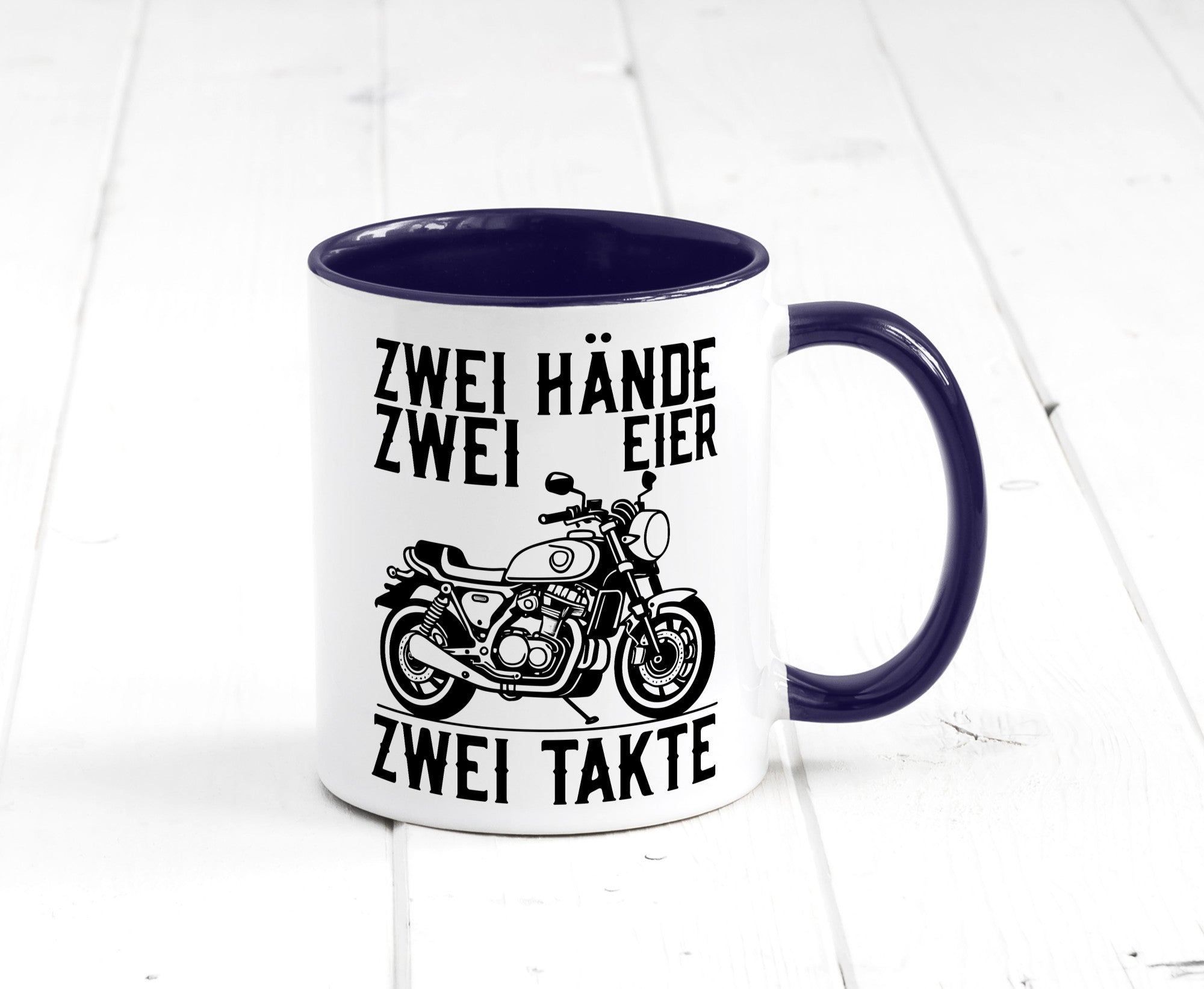 Zwei Hände | Zweitaktmotor Motorrad Moped Biker Geschenkidee Humor Tasse