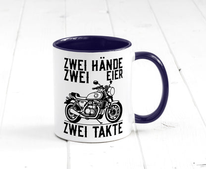 Zwei Hände | Zweitaktmotor Motorrad Moped Biker Geschenkidee Humor Tasse