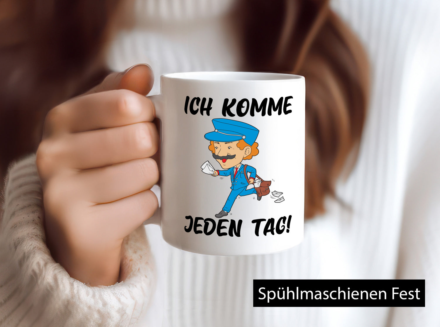 Ich komme jeden Tag | Postbote Briefträger Paketdienst Geschenk Humor