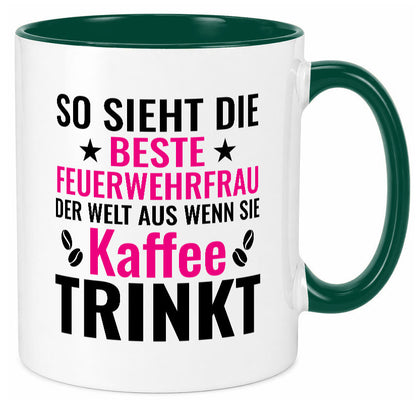 Kaffee trinkt: Feuerwehrfrau | Feuerwehr Geschenkidee Humor Tasse