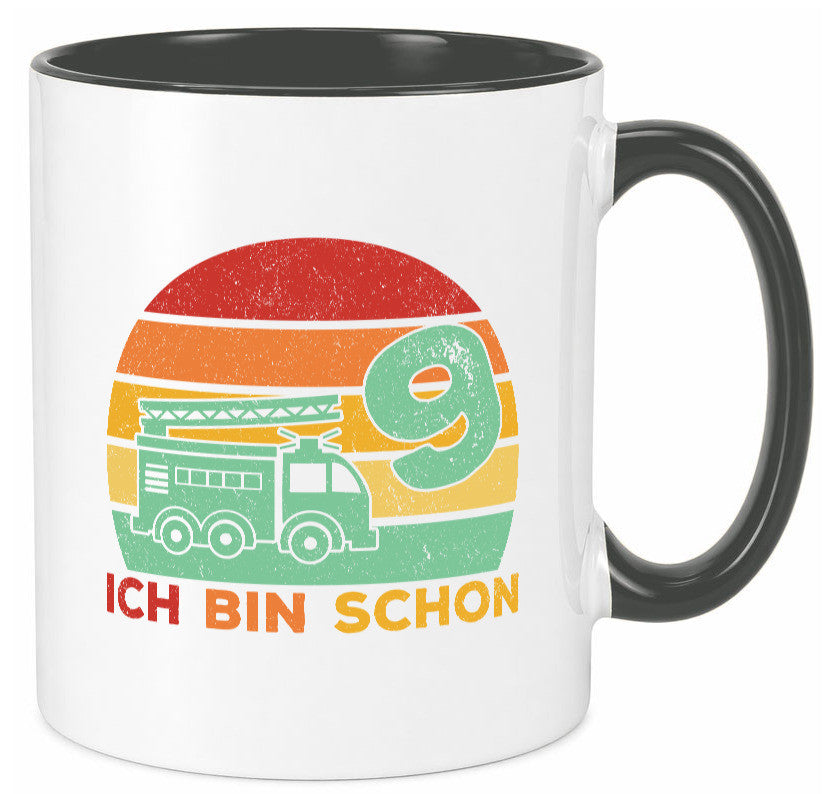 9. geburtstag | Feuerwehrauto 9 Jahre Feuerwehr Geschenk Geschenkidee lustiger