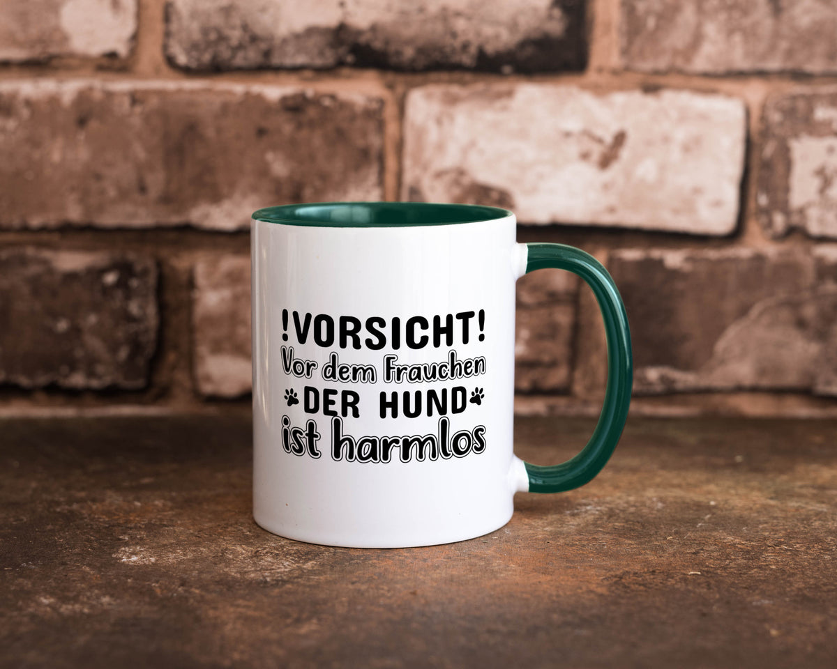 Vorsicht vor dem Frauchen | Hundebesitzerin Pfoten Geschenkidee Tierliebhaber Tasse