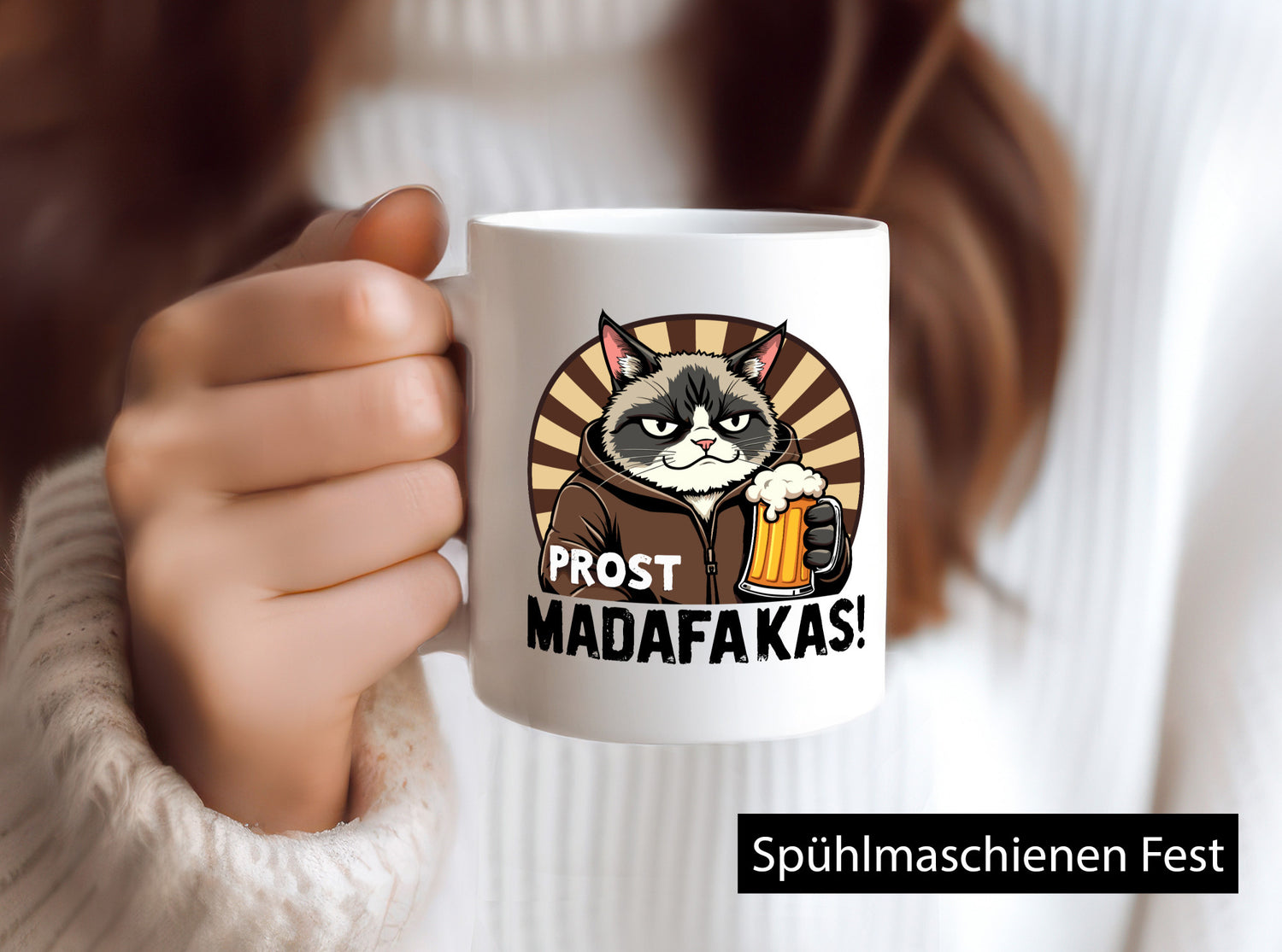 Prost Madafakas | Biertinker Böse Katze Geschenk Tierliebhaber Humor lustiger