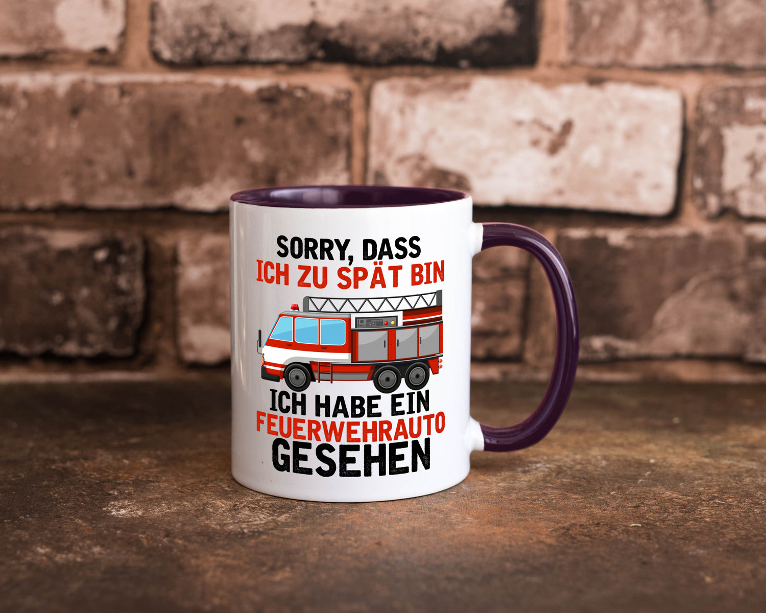 Ich hab ein feuerwehrauto gesehen | lustig Humor Geschenkidee Geschenk Tasse