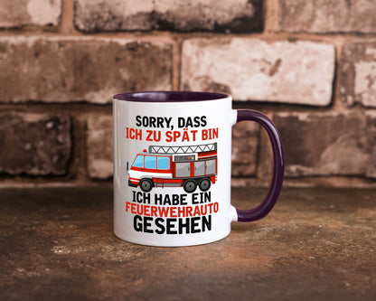 Ich hab ein feuerwehrauto gesehen | lustig Humor Geschenkidee Geschenk Tasse