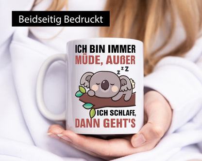 Ich bin immer müde | Schlafmütze Koala Comic Schlafen v2 Geschenk Humor