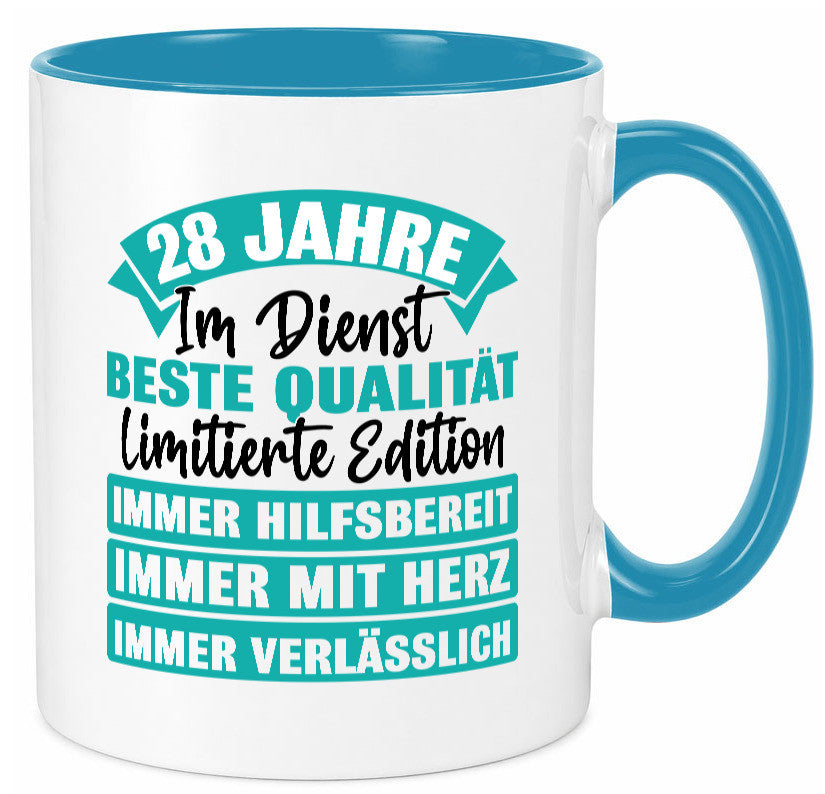 28 Jahre im Dienst | Jubiläum Arbeit lustig Kollegen Büro Geschenk Tasse