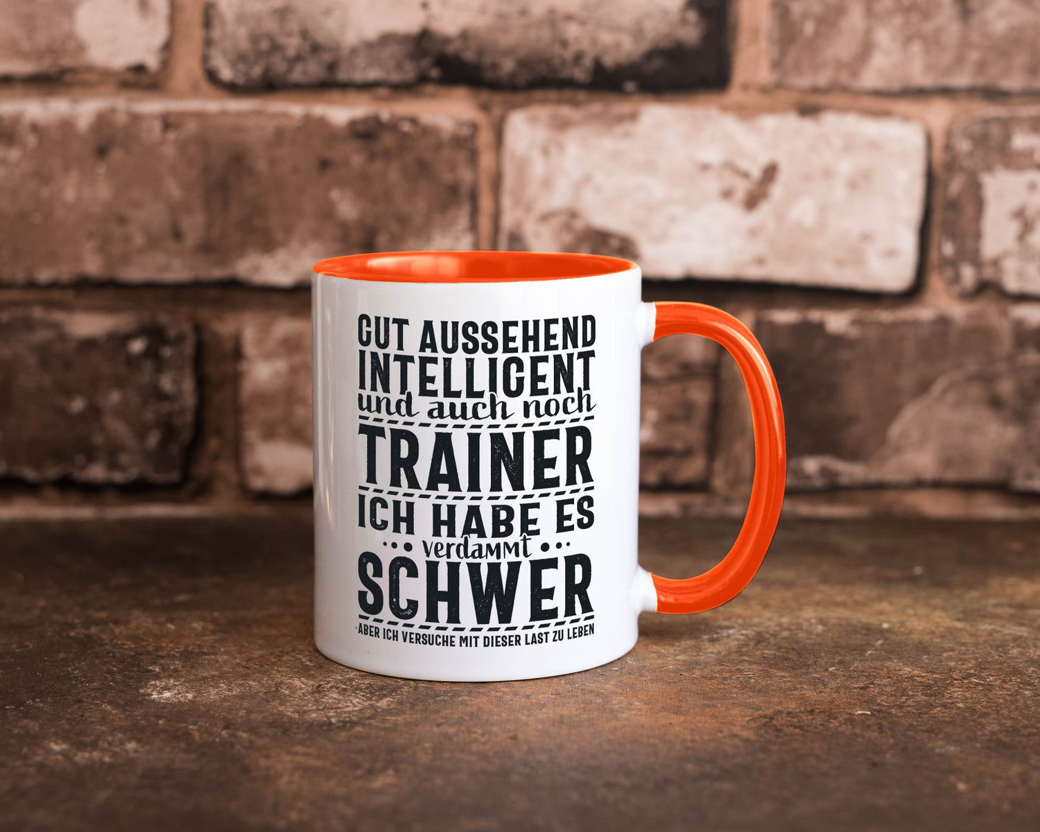Gut aussehender Trainer |gestrichelte Linie | Punkte lustiger Spruch Geschenk