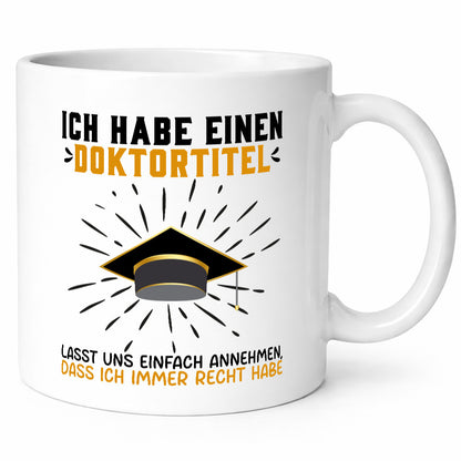 Ich habe einen Doktortitel | Beachlor Abschluss Geschenkidee Humor Tasse