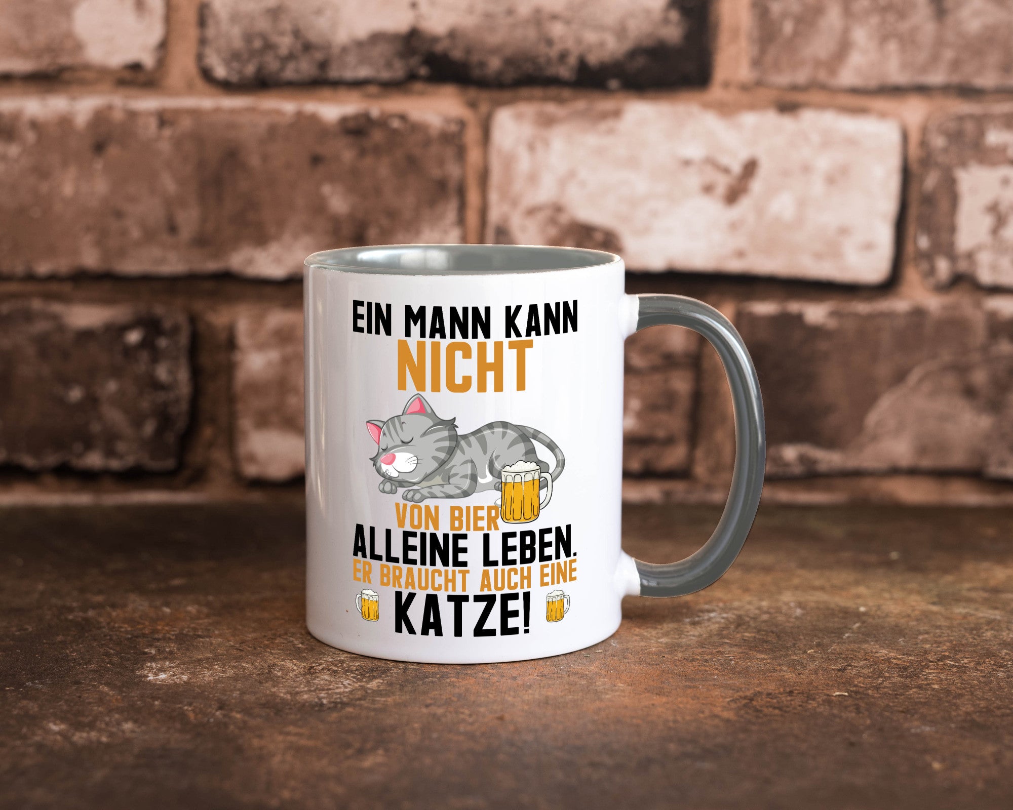 Von Bier leben | Mann braucht eine Katze Katzenliebhaber Geschenk Tierliebhaber