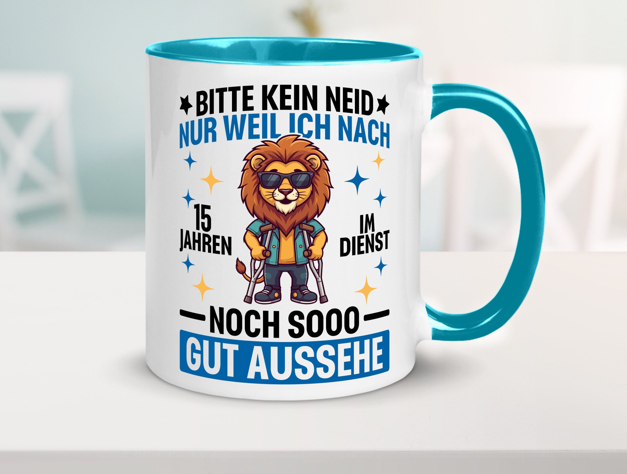 15 Jahre im Dienst | Arbeitsjubiläum Arbeit lustig Kollegen Büro Geschenk Tasse