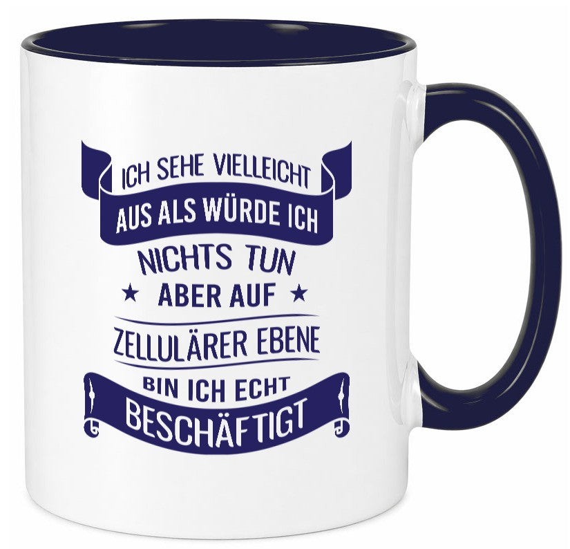 Sehe aus als würde ich nichts tun, bin beschäftigt | Sterne Geschenk Humor Tasse