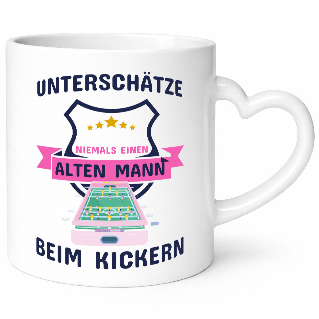 Alter Mann beim Kickern | Tischkicker Tasse Männer Humor Geschenkidee
