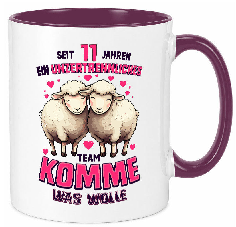 11 Jahre Verheiratet | ein Team Ehepaar v2 Humor Geschenkidee Tasse
