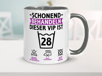 28 Geburtstag | schonend behandeln Jahre Humor Geschenkidee Tasse