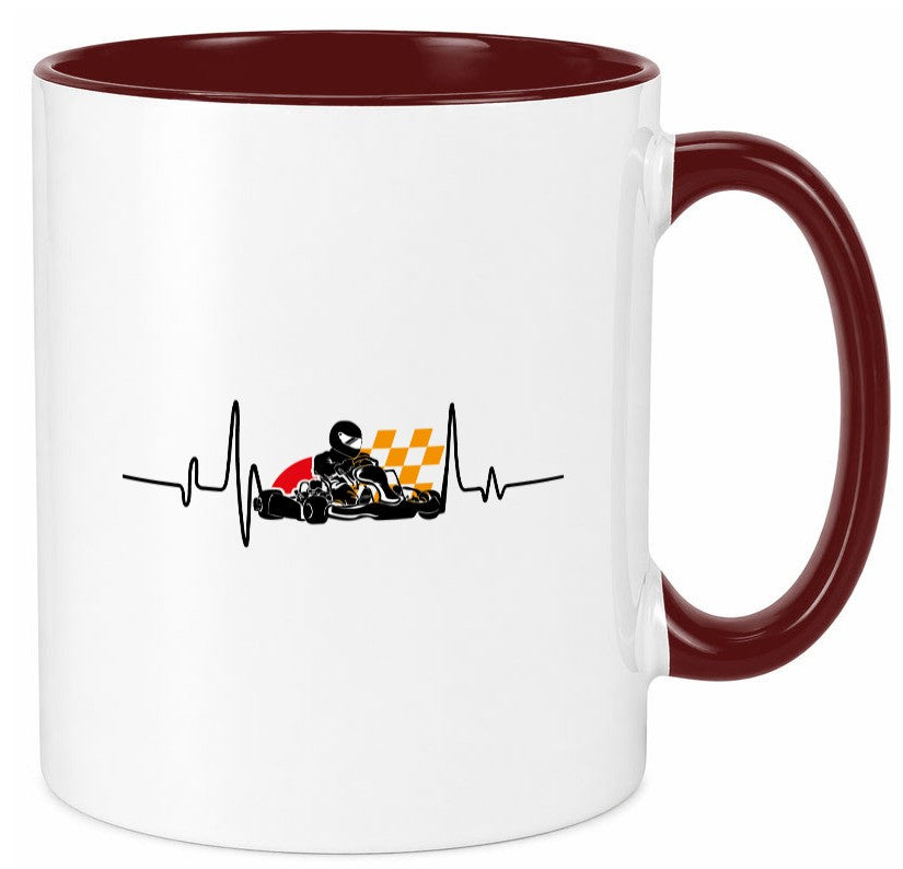 Go Kart Herzschlag | Kartsport Fan Fahrer Motor Geschenk Humor Geschenkidee Tasse