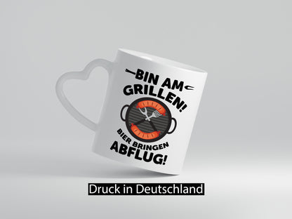 Bin am Grillen! Bier bringen und abflug | Grillmeister lustiger Spruch Geschenk