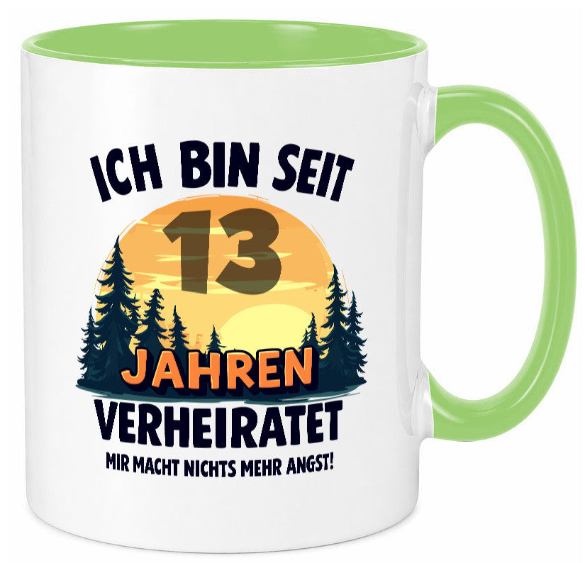 Ich bin Verheiratet | 13. Hochzeitstag Ehepaar v2 lustiger Spruch Geschenk Tasse